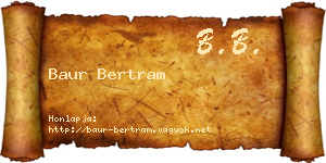 Baur Bertram névjegykártya